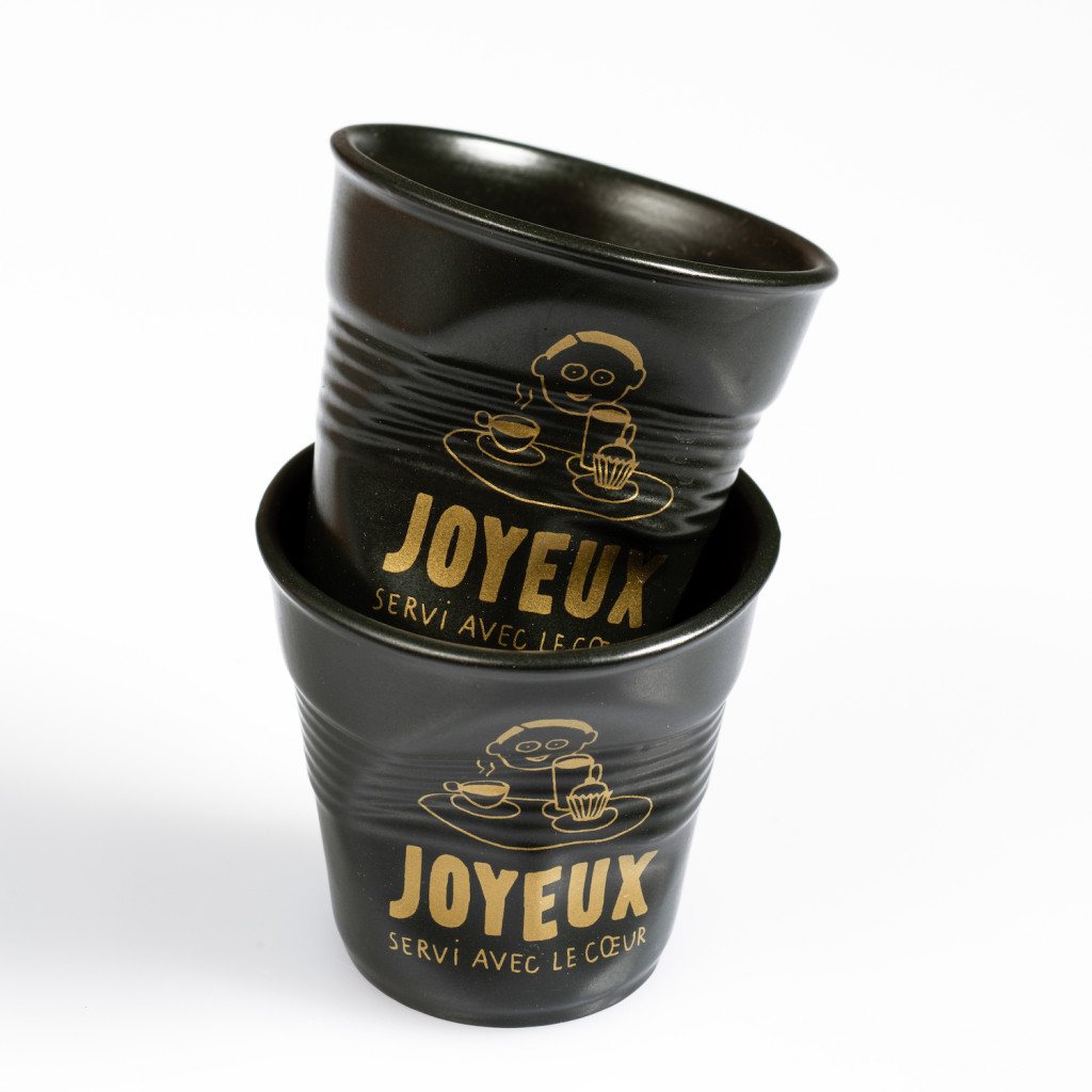Café Joyeux - Set van 2 zwarte Revol-kopjes