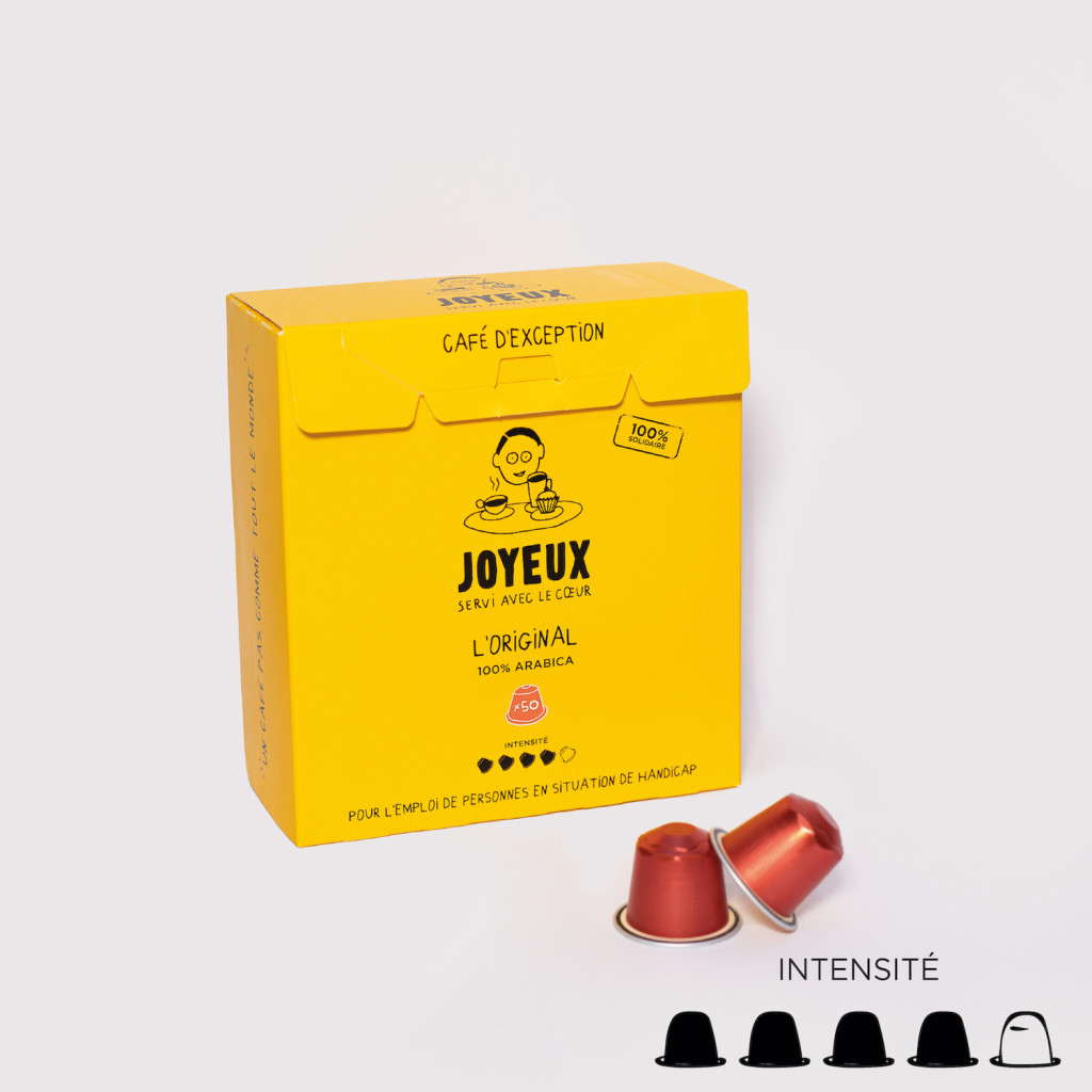 Coffee in capsules x50 l'Original: front packaging - Café Joyeux