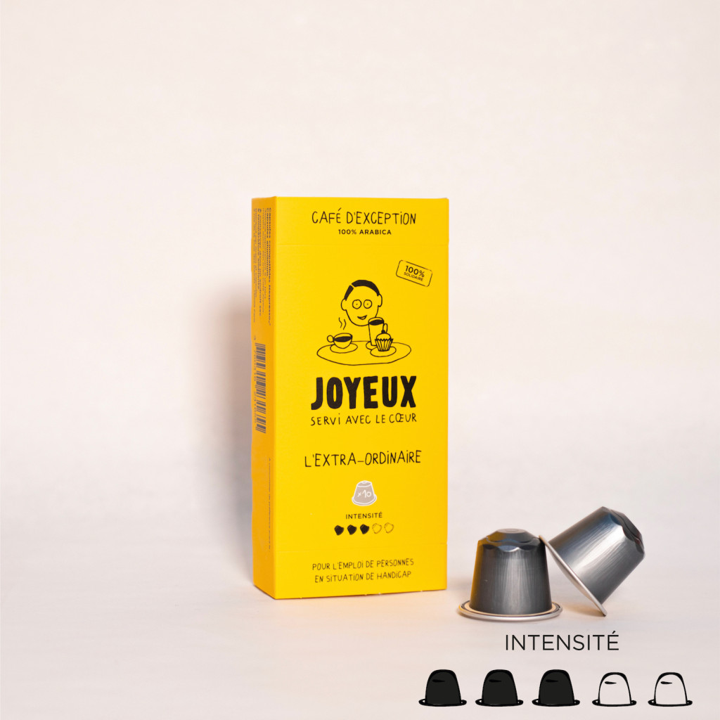 Coffee in capsules x10 l'Extra-ordinaire : packaging face - Café Joyeux