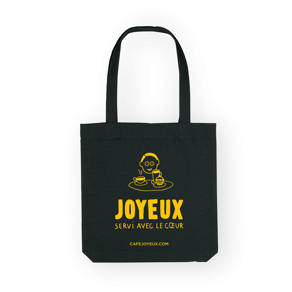 Café Joyeux - Black and yellow "Café Joyeux" tote bag