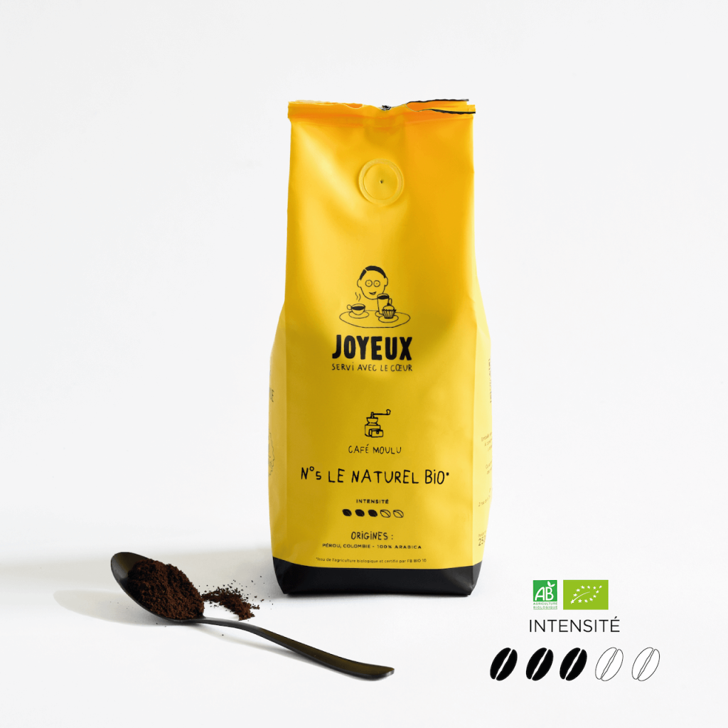 Joyeux koffie - N°5 le Naturel Bio* - 250 G gemalen