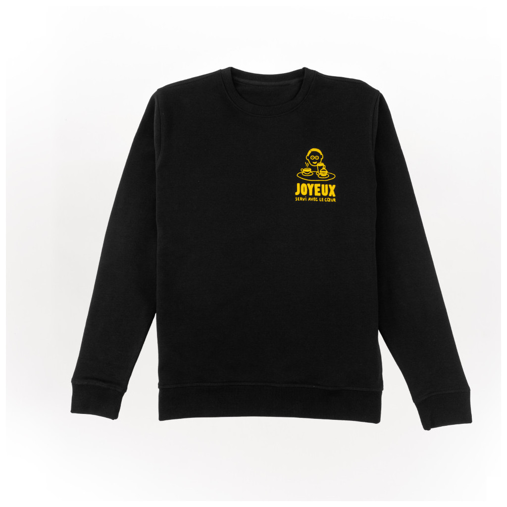 Café Joyeux - Sweat Shirt Adulte Noir - Face Café Joyeux - Sweat Shirt Adulte Noir - Face
