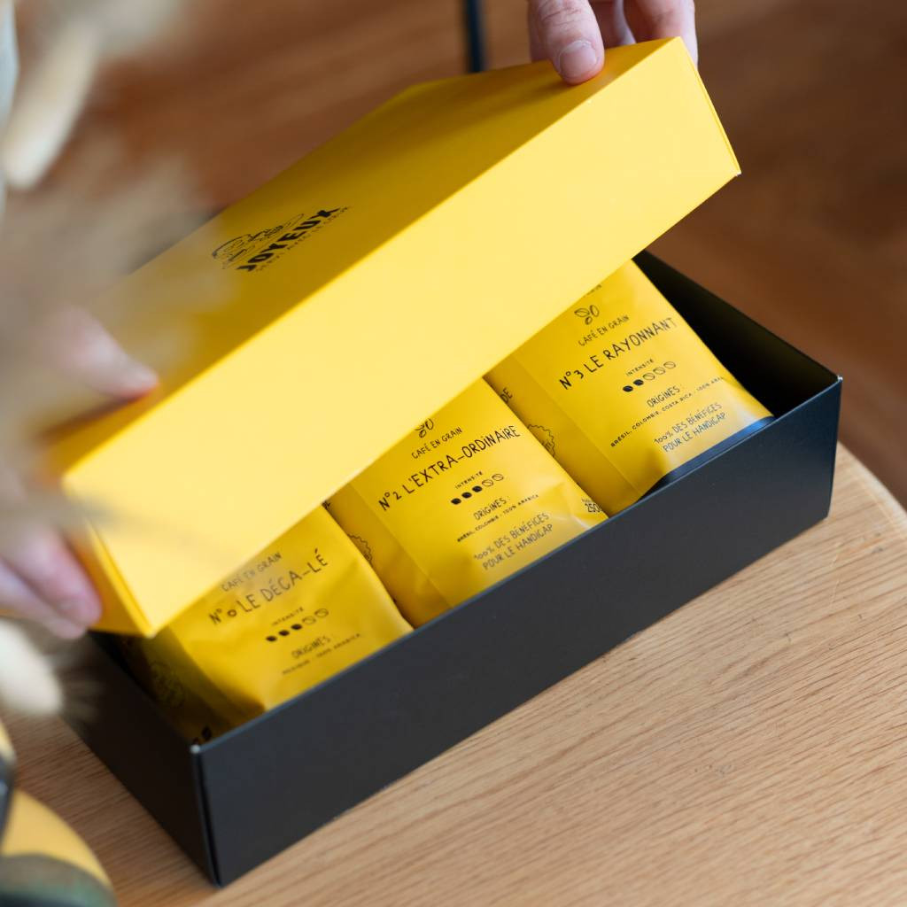 Coffret dégustation de café - Grains - 3x250 G - Ambiance
