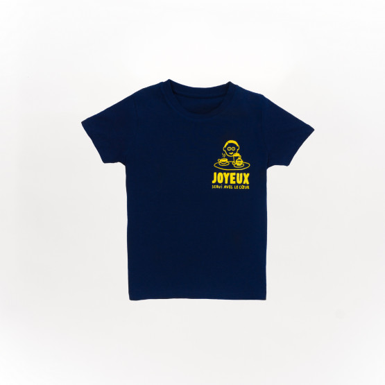 Café Joyeux - Kinder T shirt Navy - Voorkant