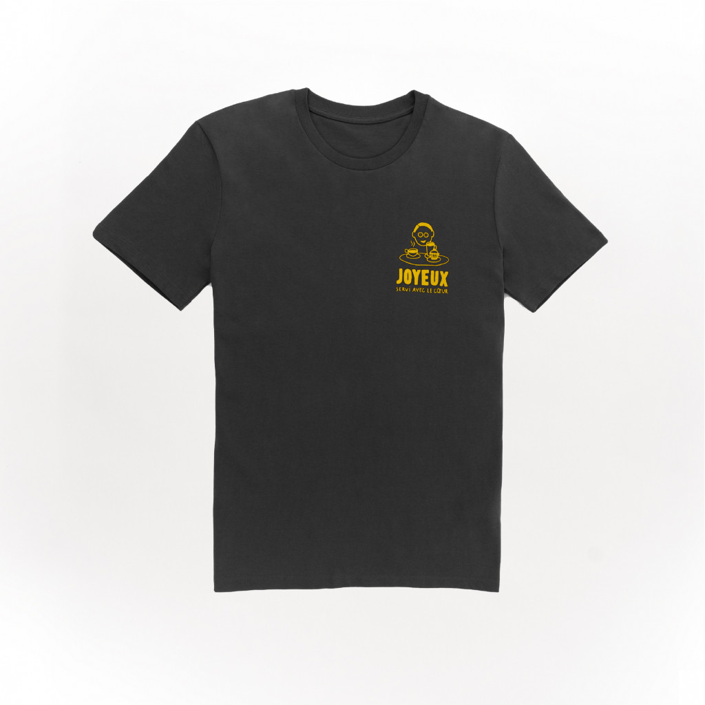 Café Joyeux - Grey Adult T shirt - Face