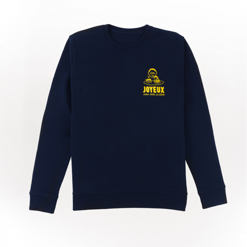 Café Joyeux - Adult Navy Sweat Shirt - Face