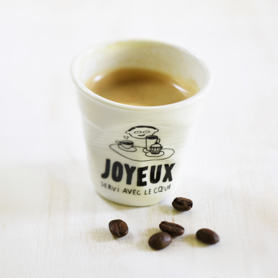 Set van 2 Revol witte koffiekopjes Café Joyeux - Voorkant