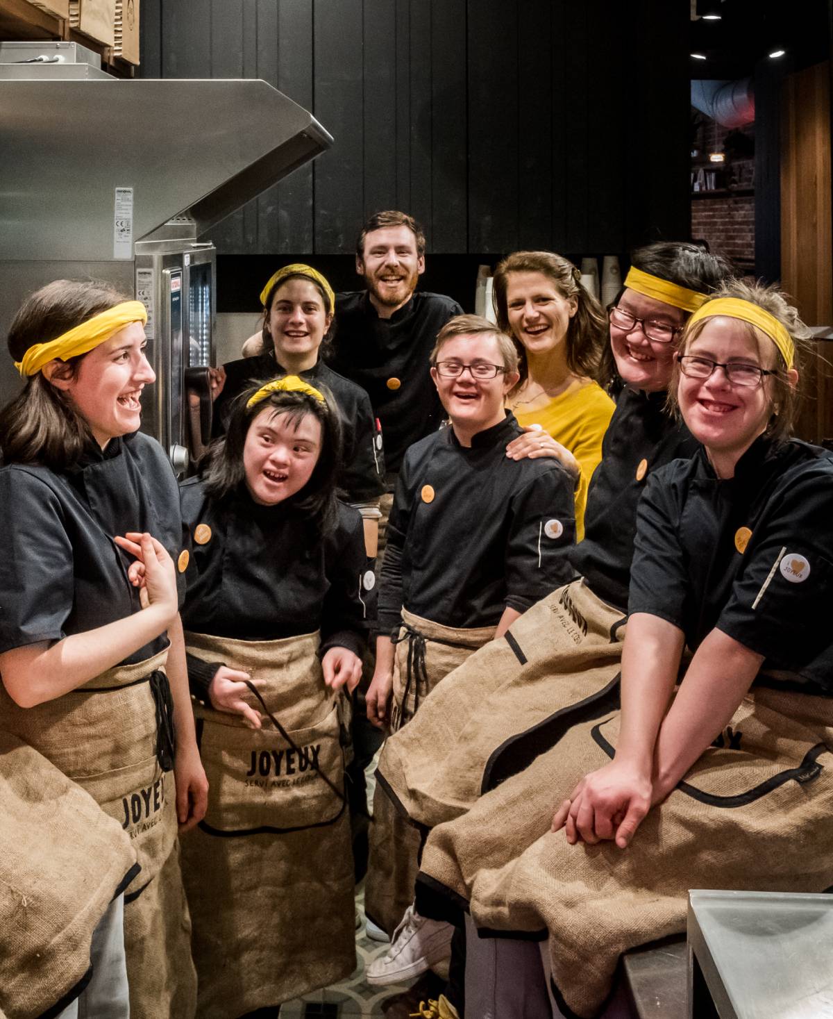 Cafe Joyeux and one of its inclusive catering teams for mental and cognitive disabilities